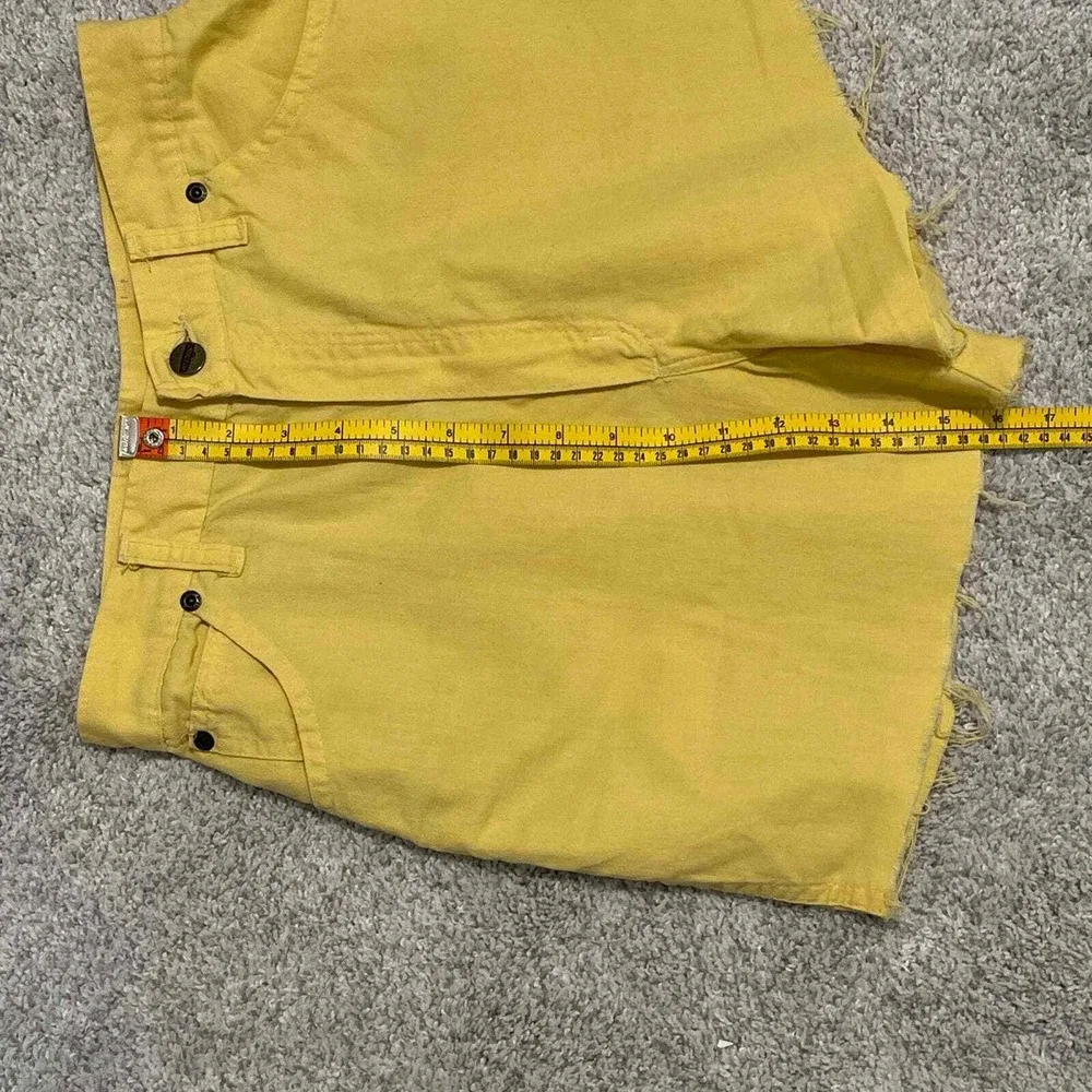 Vintage Wrangler Yellow High Waisted Denim Shorts Cut Offs Made in USA Junior 13